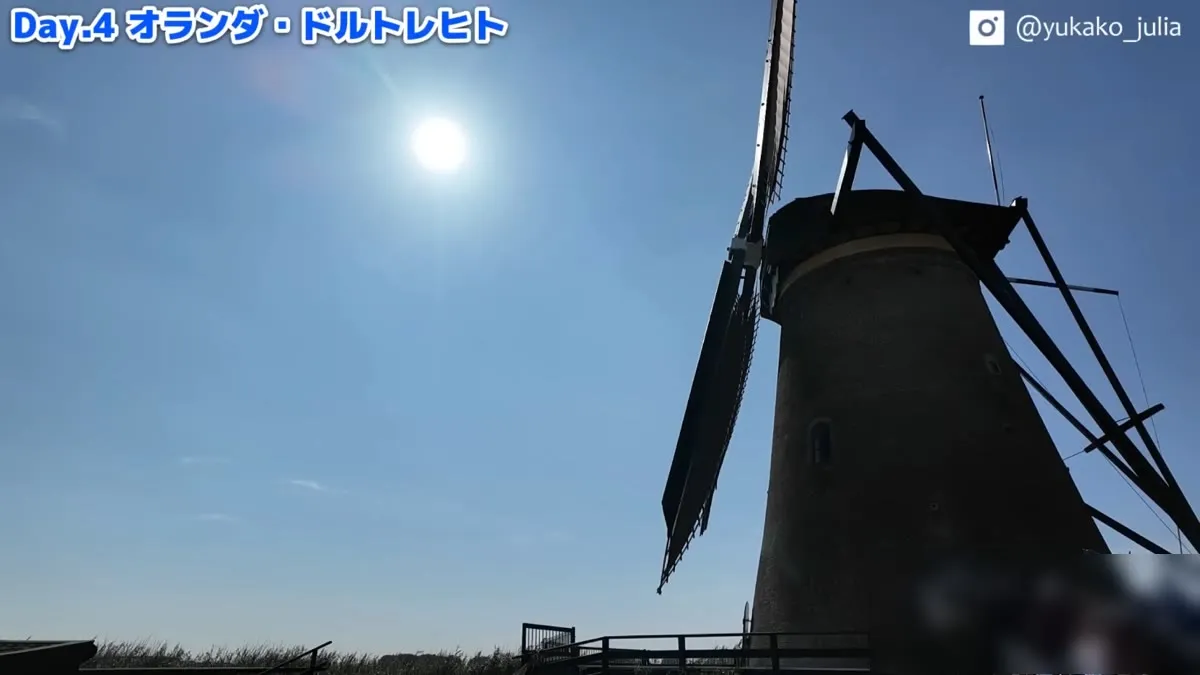 ドルトレヒト寄港日のバスツアーで訪れた世界遺産キンデルダイクの風車
